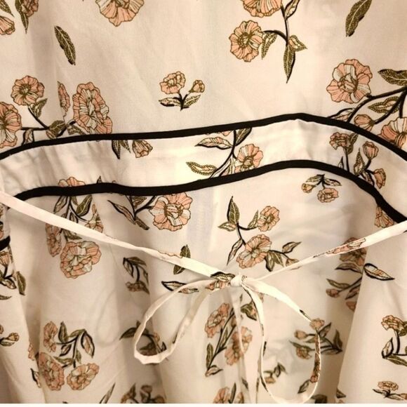 Motherhood Maternity Top Floral Zipper Piping Summer Sz L - Picture 7 of 12